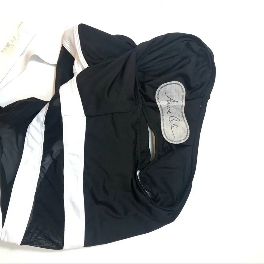 Anne Cole Black/white  Mesh One Piece Swimsuit